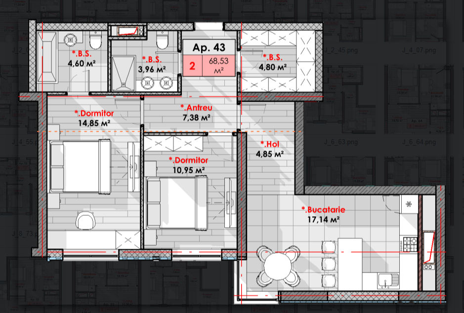 Apartament cu 2 camere, 69 m², Râșcani, Chișinău foto 1