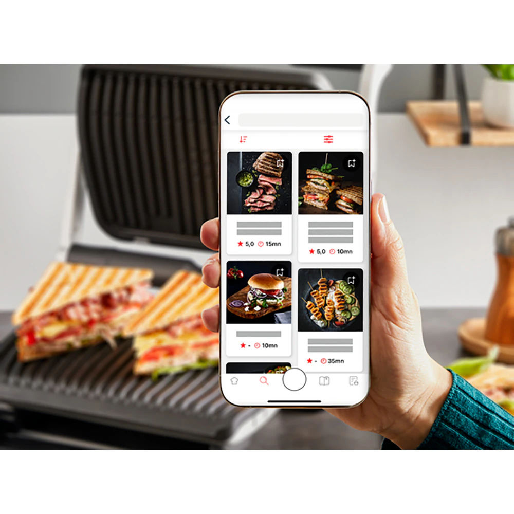 Gratar electric Tefal OptiGrill+ XL GC728D10, 2000W, 9 programe automate, argintiu-negru foto 7