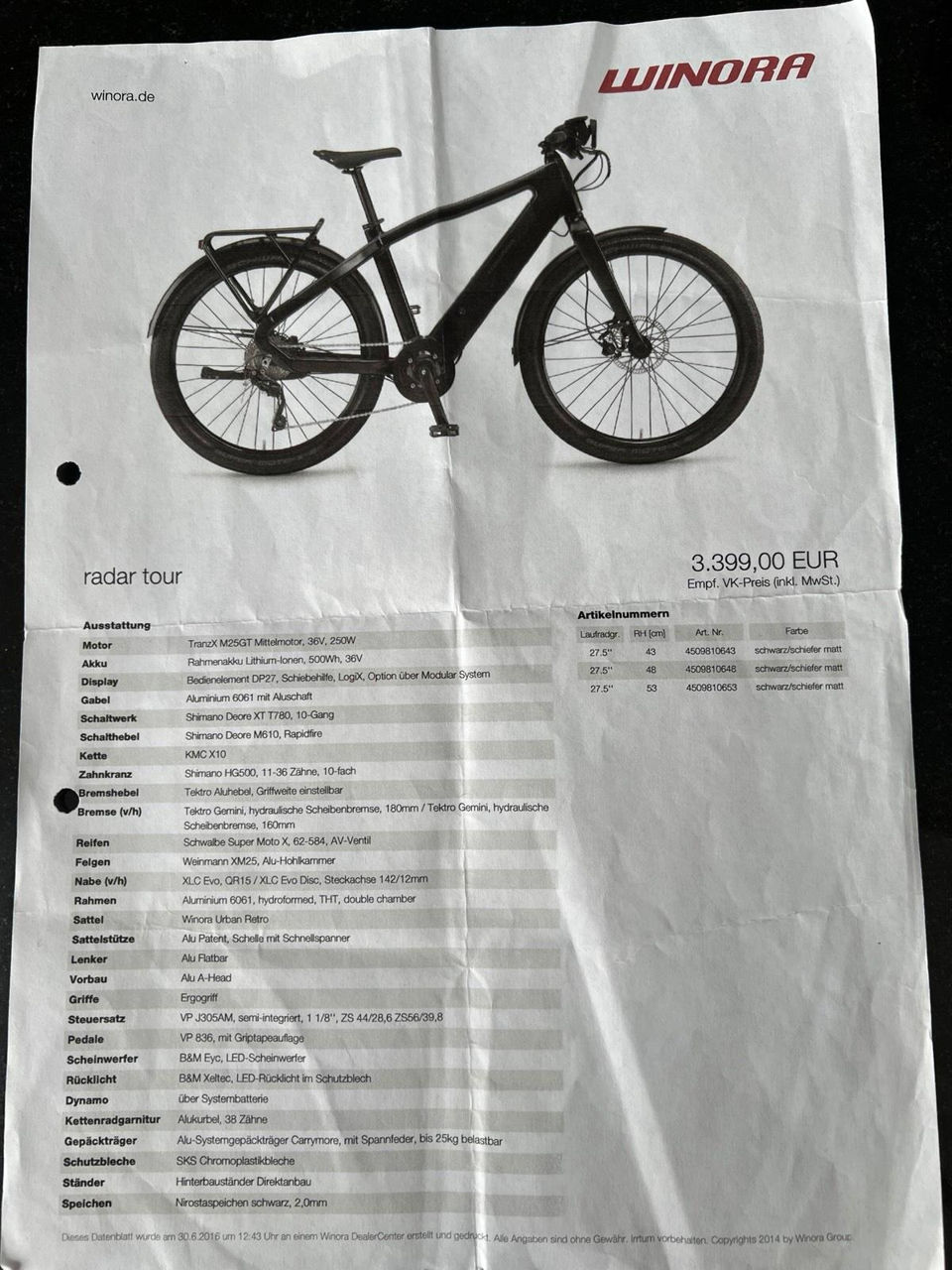 Bicicletă electrică Winora Radar Tour – confort, fiabilitate și libertate pe două roți! foto 1