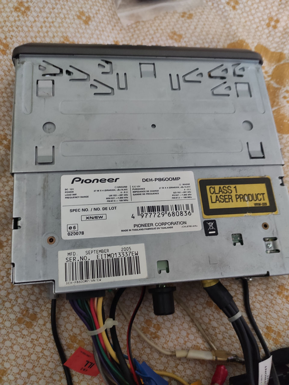 pioneer DEH-P8600MP CD/MP3/WMA/AUX foto 3