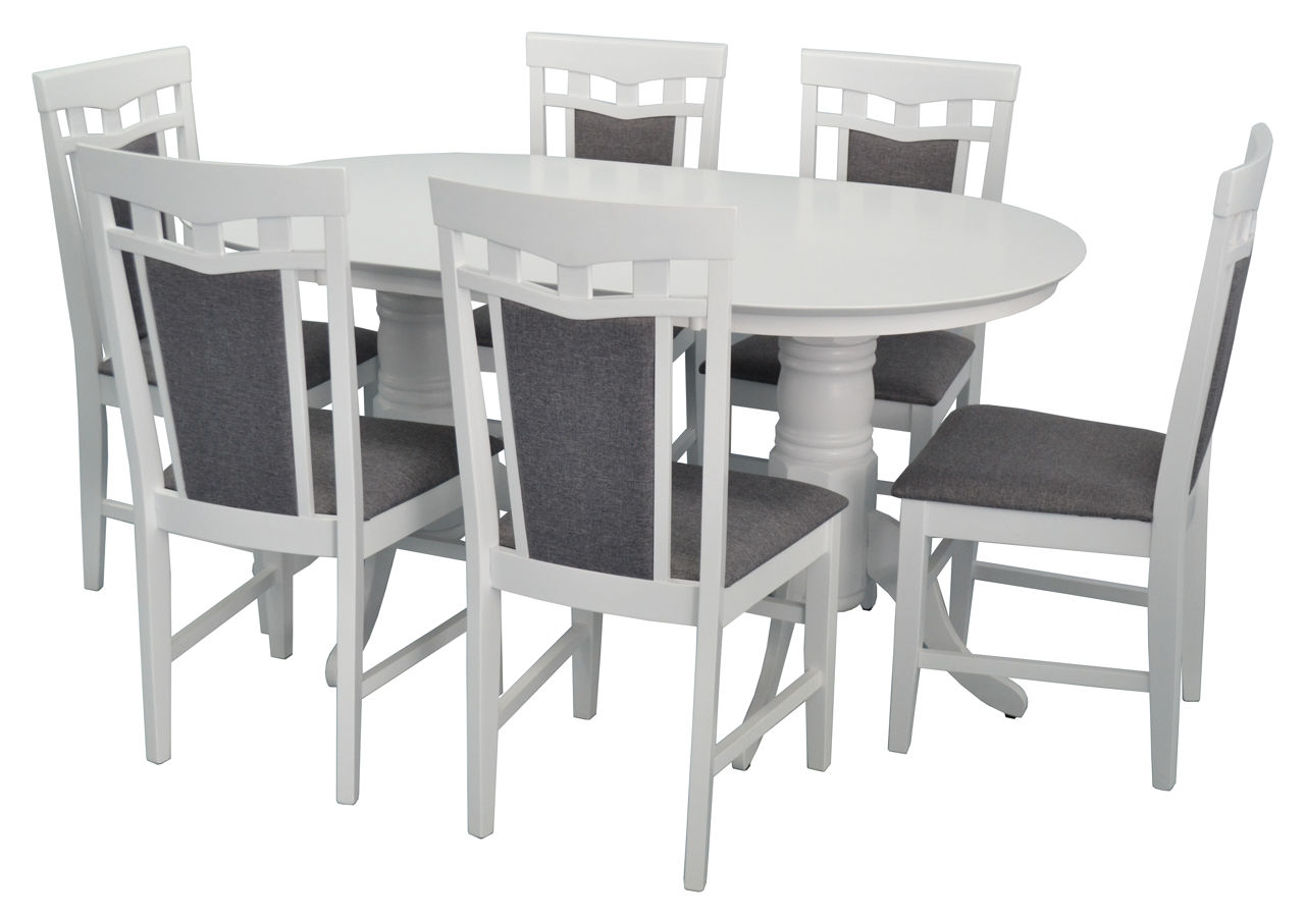 Set Evelin HV 24V white + 6 scaune Deppa R white NV-10WP grey.. disponibil in rate foto 0