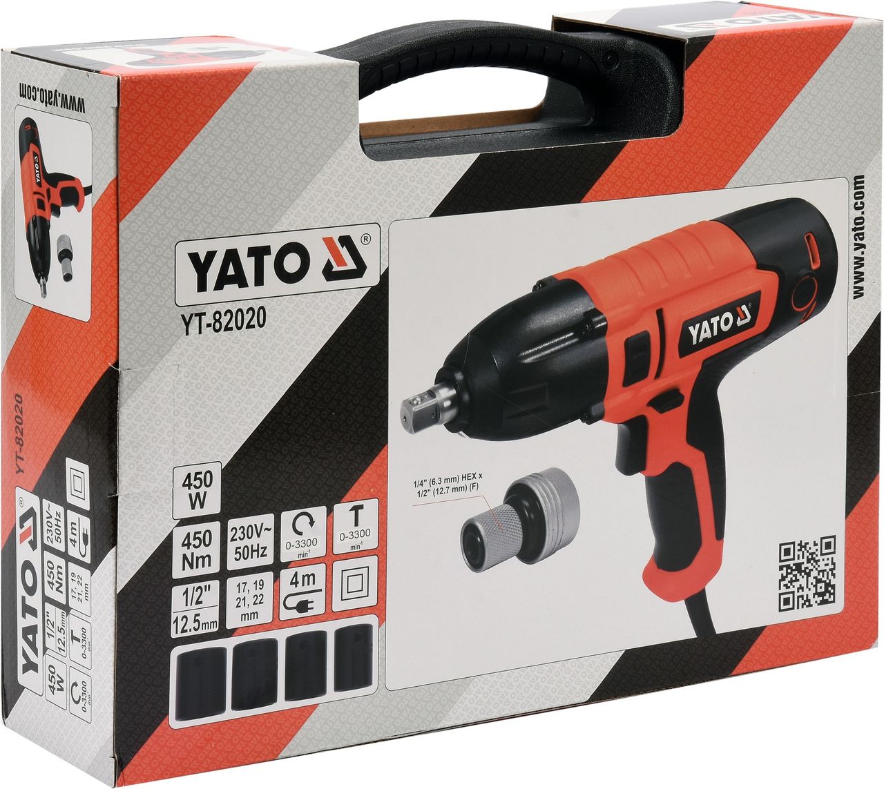 YT-82021, YT-82020 Гайковерт сетевой ударный 450Нм, 600Нм "Yato"
