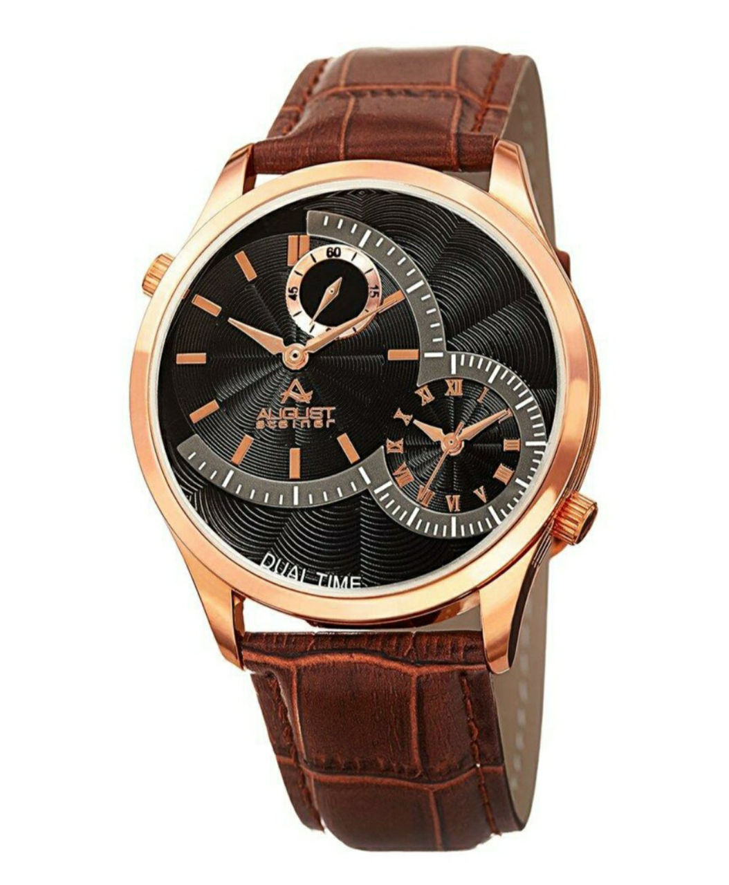 Часы August Steiner с тёмно-коричневым кожаным ремешком