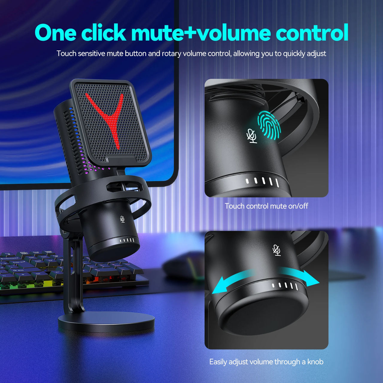 Microfon pentru PC Yanmai GM7 RGB / Gaming Microphone with RGB foto 2