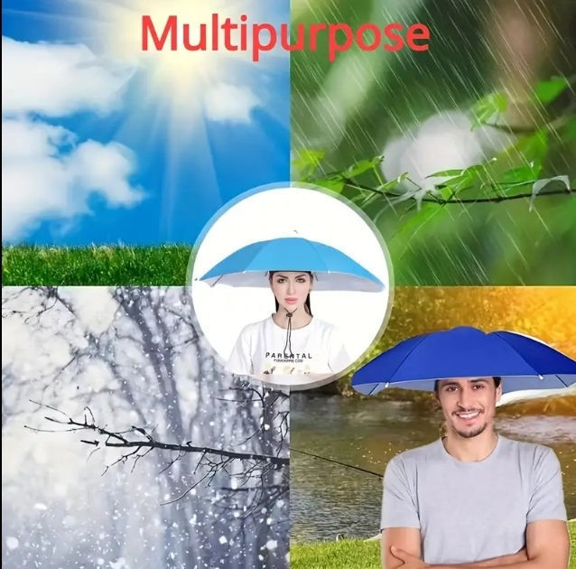 Umbrela cap pentru pescuit, pentru protectia de soare foto 3