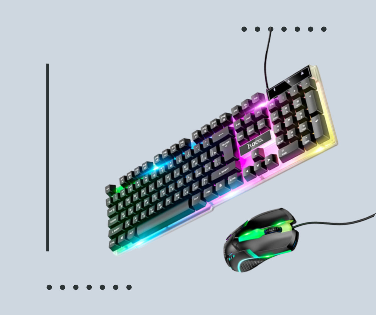 Set tastatură și mouse pentru gaming cu Iluminare foto 2