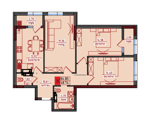 Apartament cu 3 camere,  Centru,  Ghidighici,  Chișinău mun. foto 3