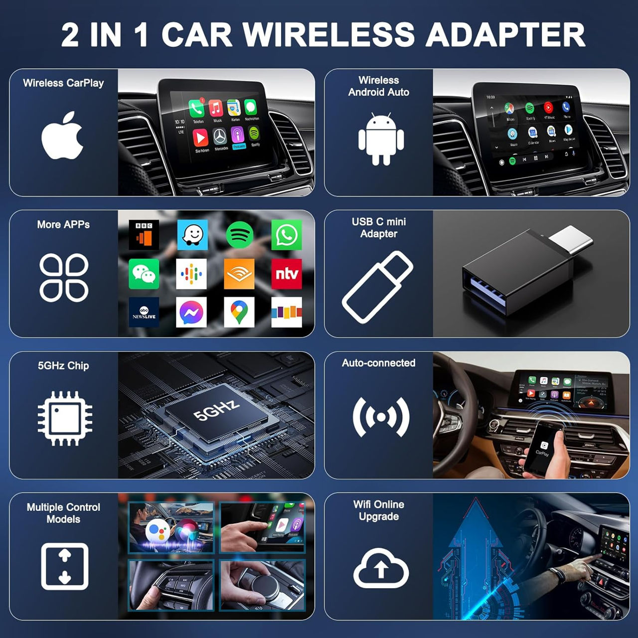 Adaptor wireless CarPlay Беспроводной адаптер CarPlay и Android Auto foto 2