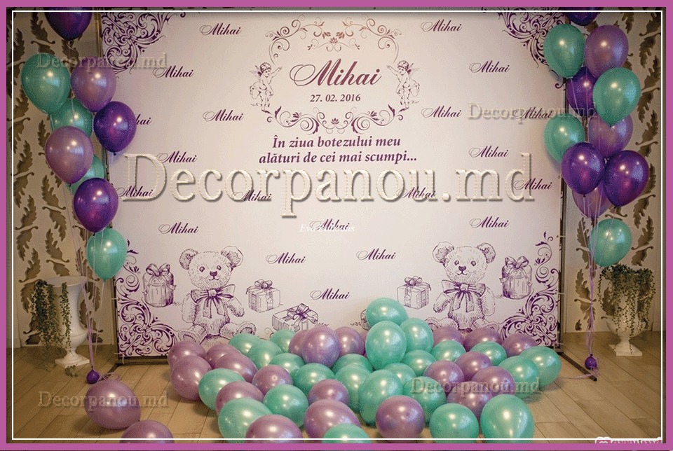 Foto panou , foto stand , banner ca decor cu baloane pentru nunta , cumetrie , zi de nastere , botez foto 0