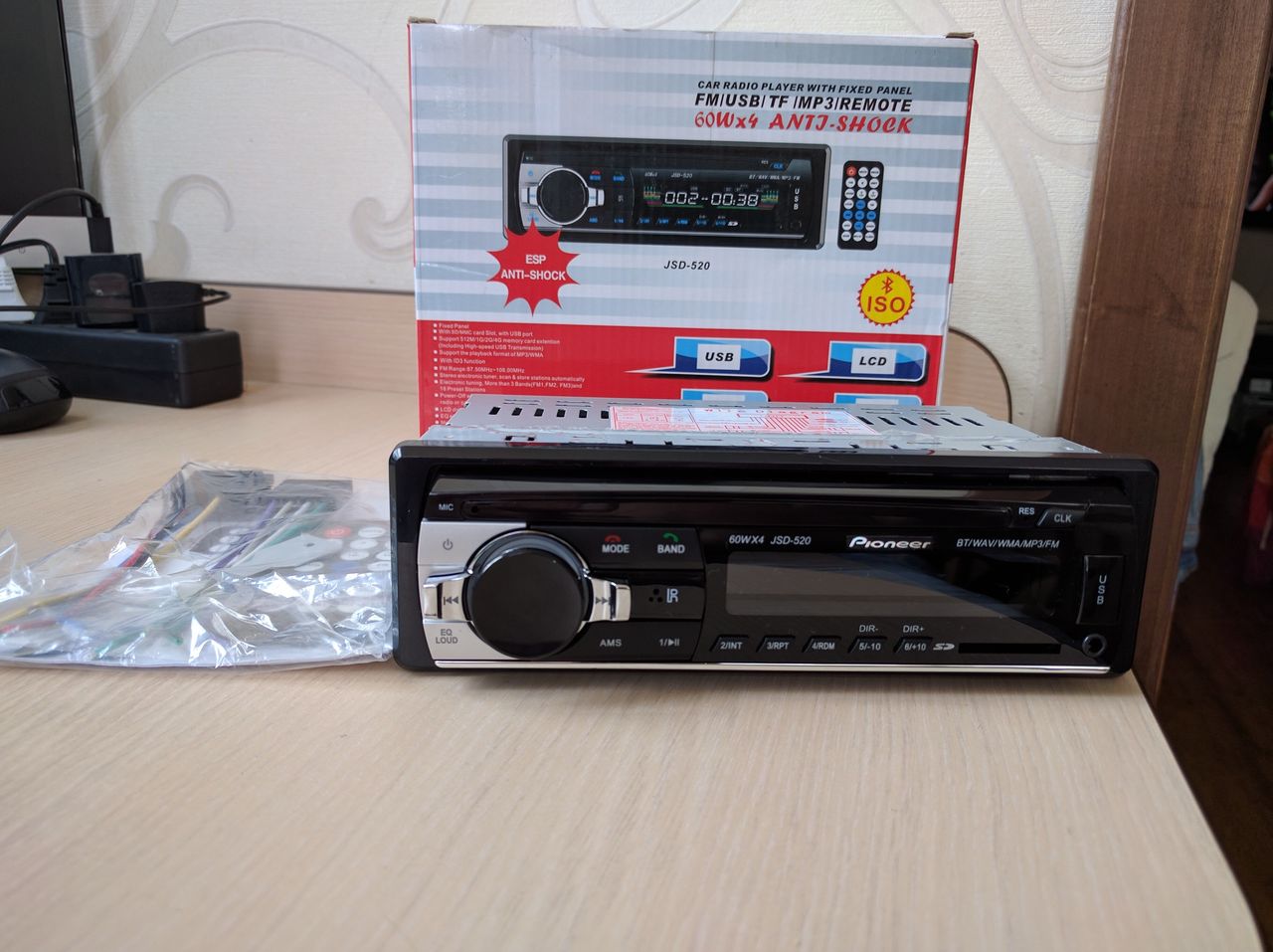 60Wx4 Pioneer JSD-520 MP3 с Bluetooth для телефона