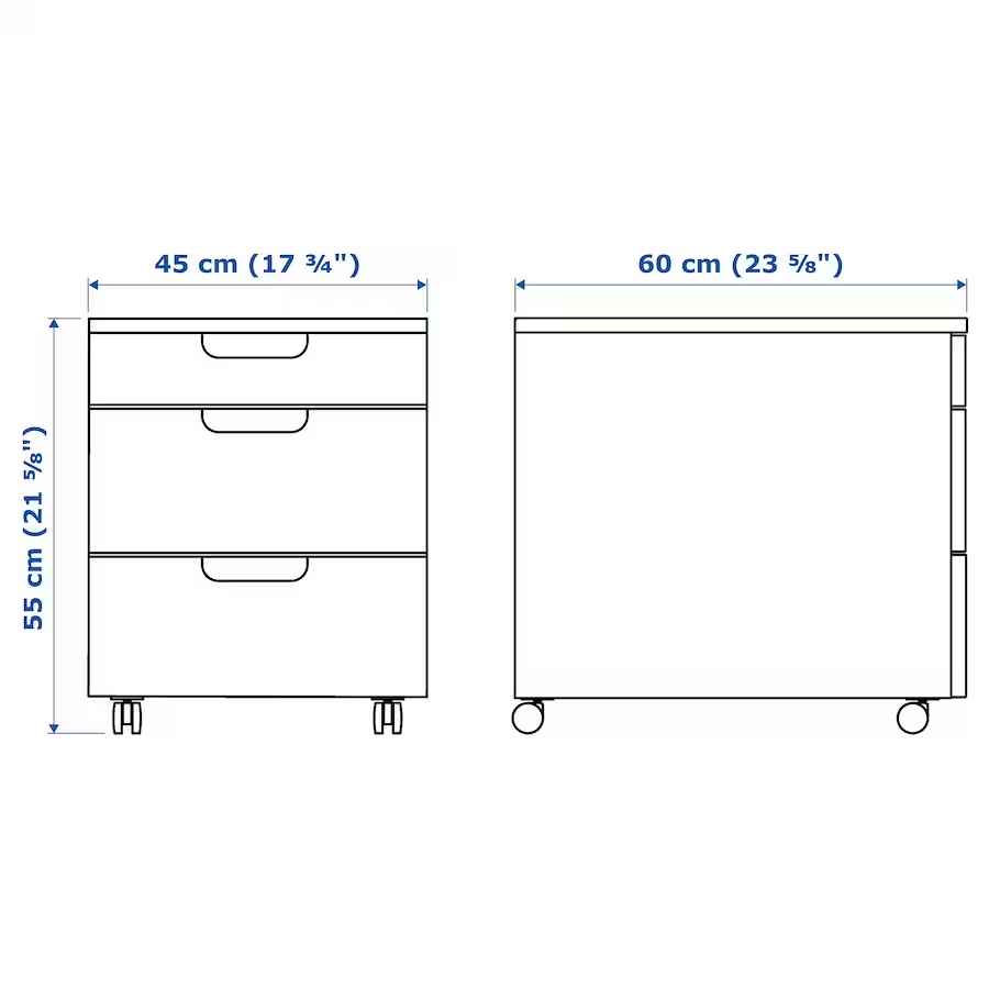 Comodă pe rotile pentru oficiu IKEA (45x55) foto 4