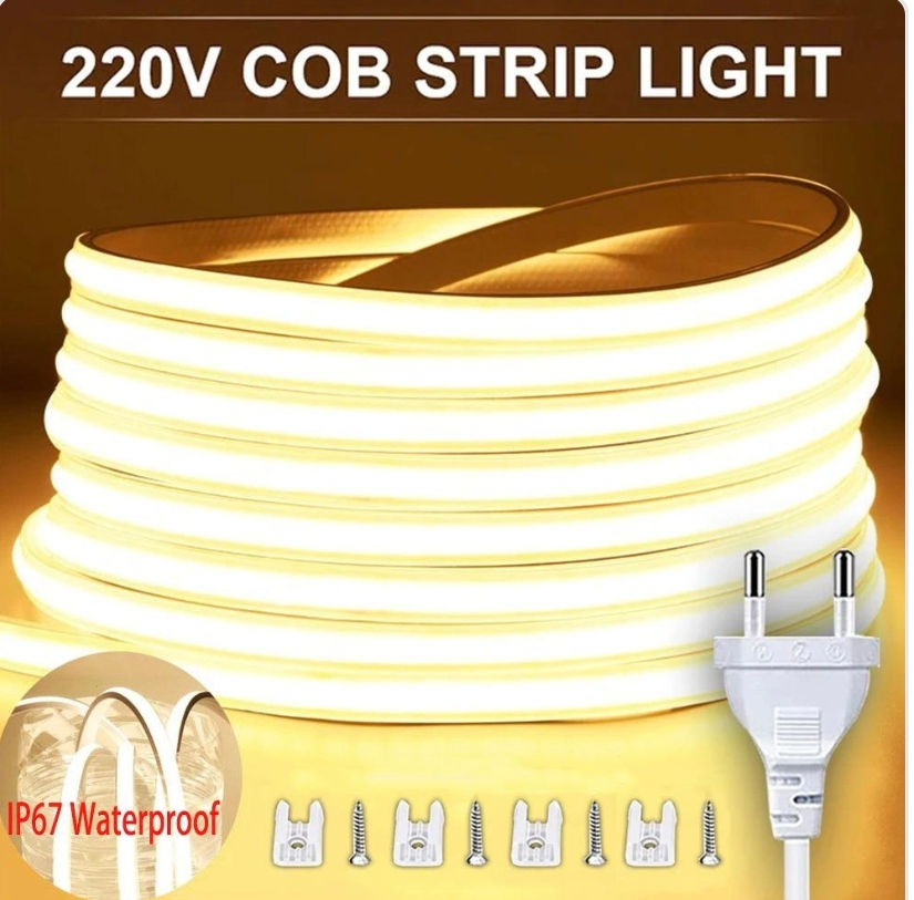 Banda led 220V COB,alb,alb-cald,albastru,rosu,verde. foto 4