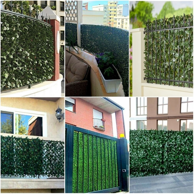 Panouri/garduri verzi decorative cu frunze artificiale. foto 3