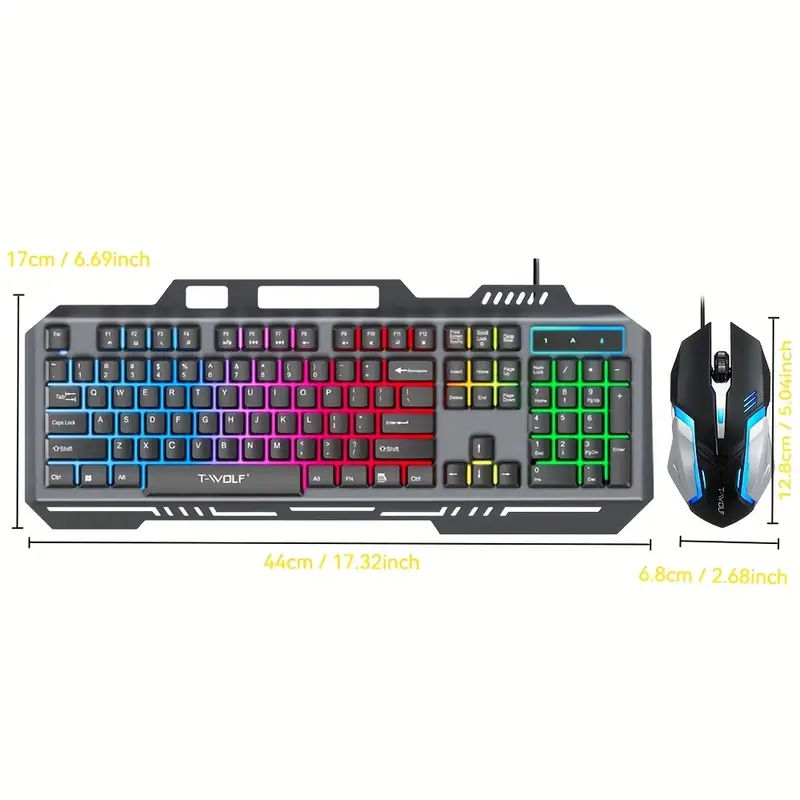 Клавиатуры и мыши T-wolf Thunderwolf TF600 Gaming с подсветкой - черный англиская версия foto 2