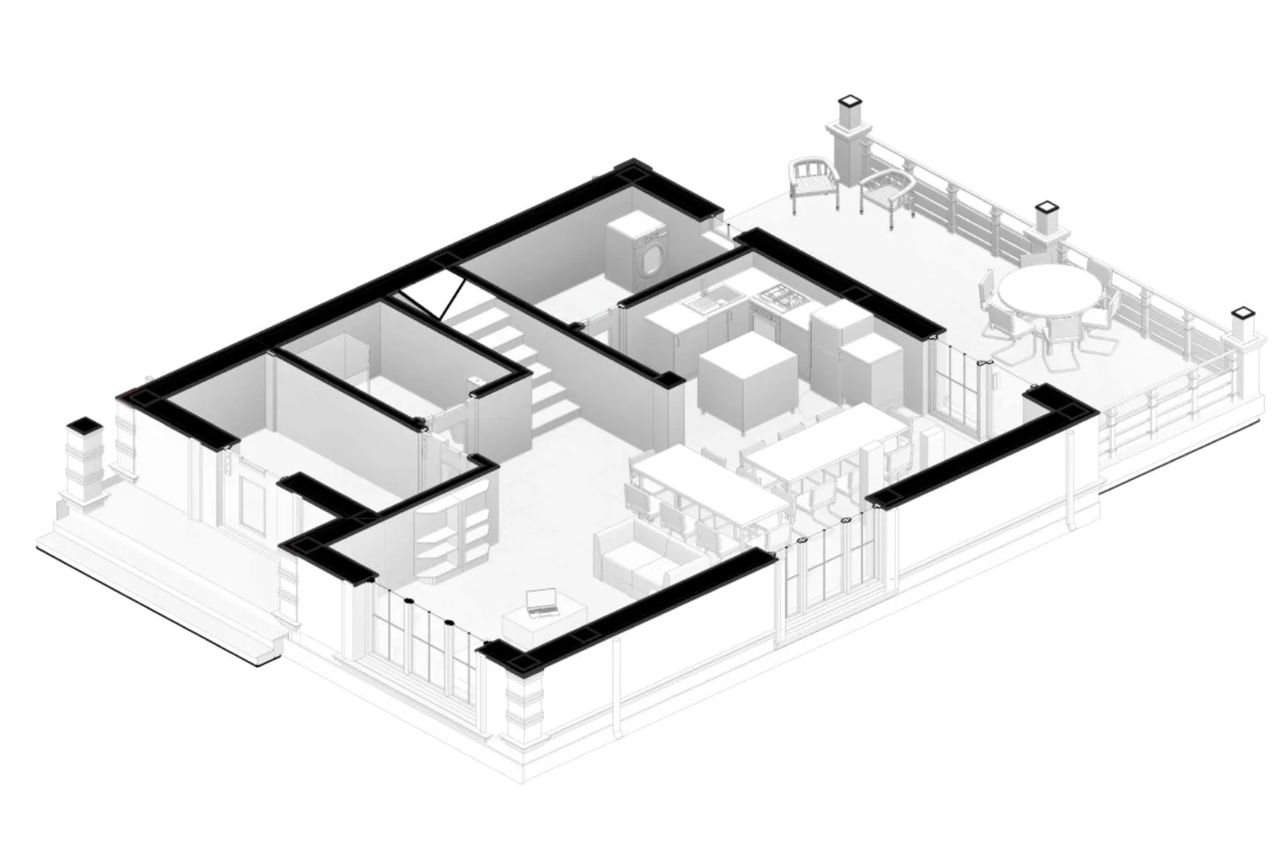 Casă de locuit individuală cu 2 niveluri / P+E / stil neoclasic / 140.45m2 / proiecte / 3D /arhitect foto 3
