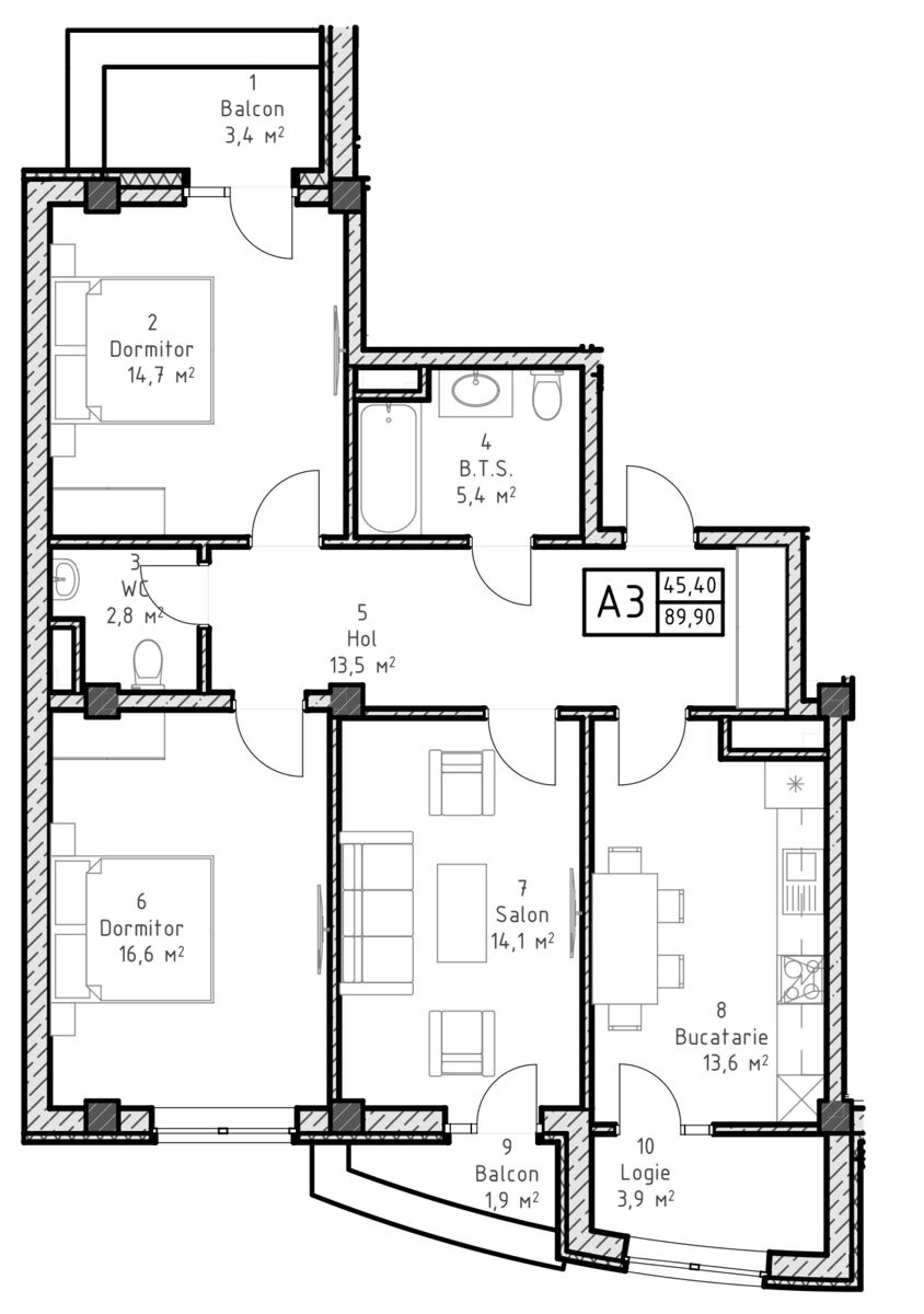 Apartament cu 3 camere,  Periferie,  Ialoveni foto 4