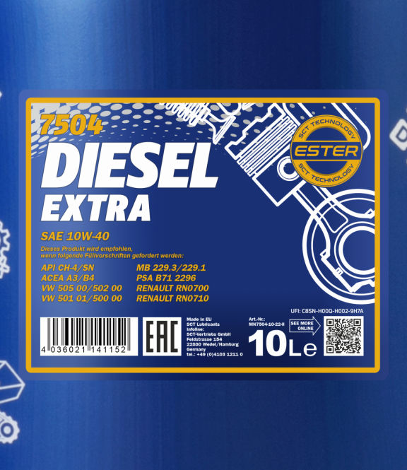 Ulei de motor MANNOL 7504 Diesel Extra 10W-40 10L foto 1