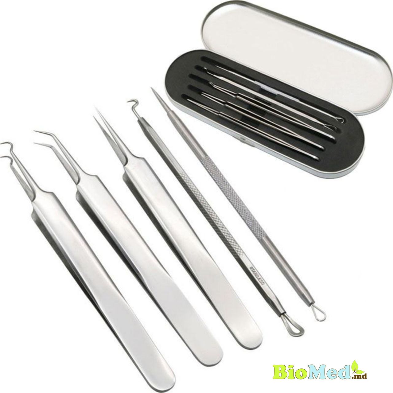 Set instrumente contra punctelor negre inox extractie Инструменты для ...