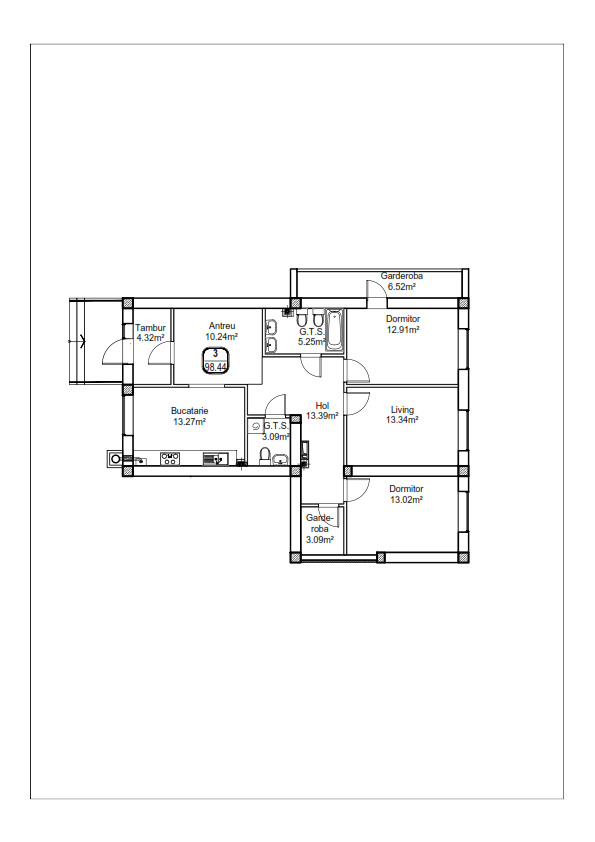 Apartament cu 3 camere,  Periferie,  Chișinău mun. foto 1