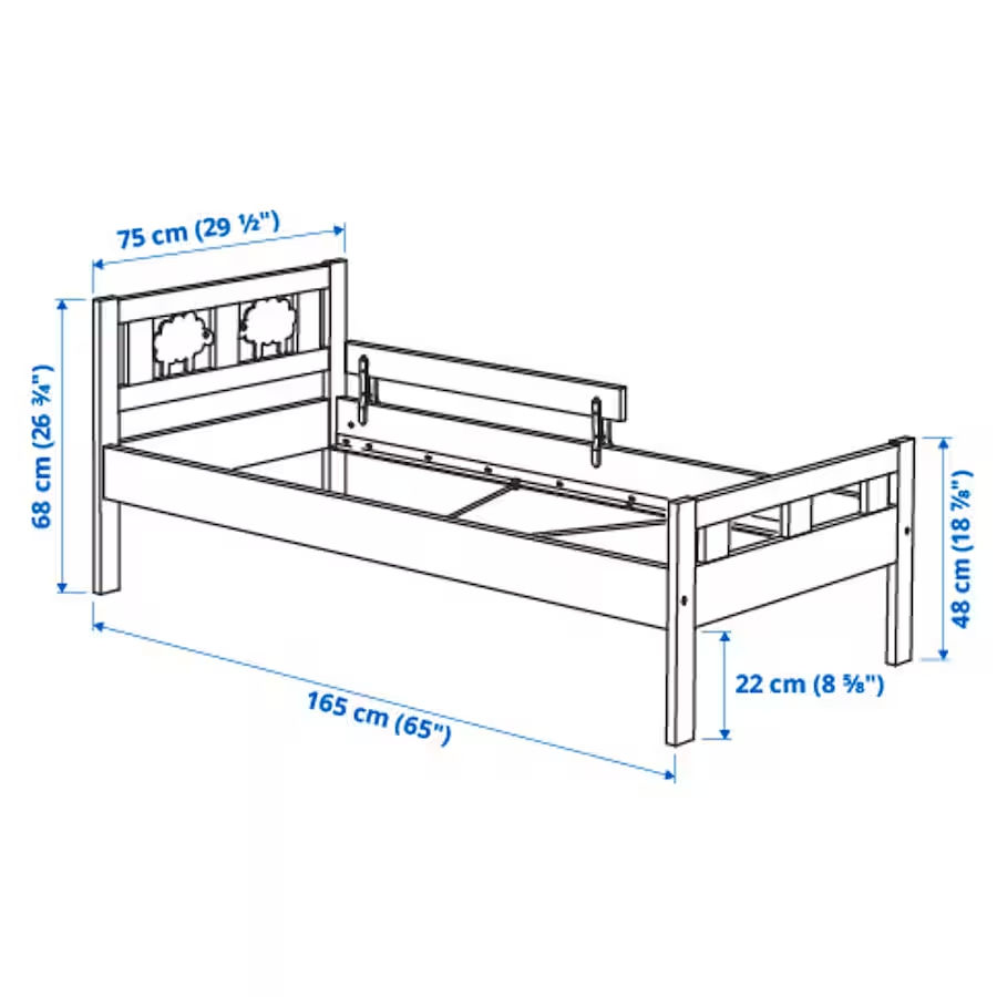 Pat în stil clasic pentru copii Ikea 70x160 foto 2