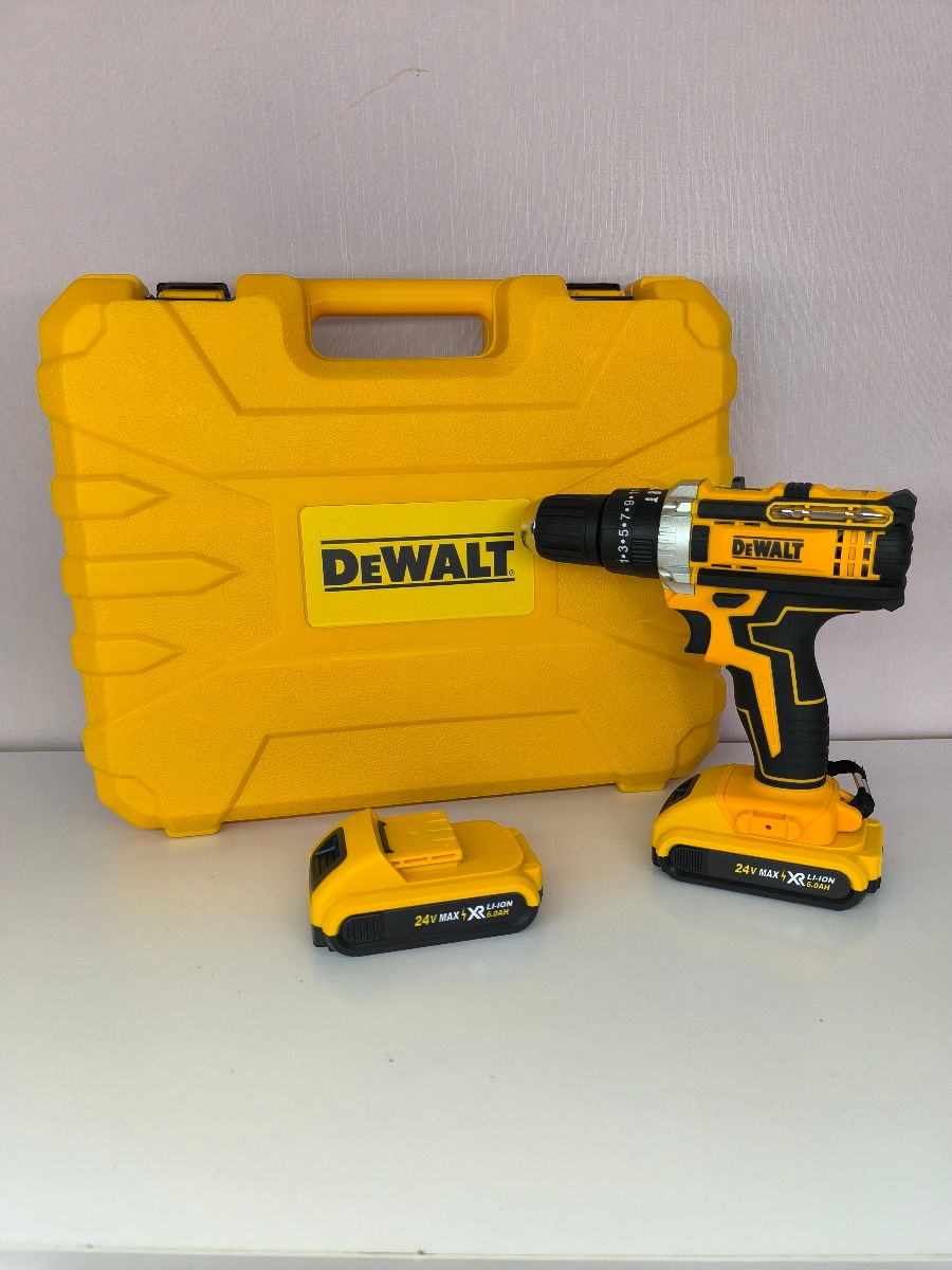 Новый ударный шуруповёрт DeWalt 24v/6ah с большим набором инструментов foto 5