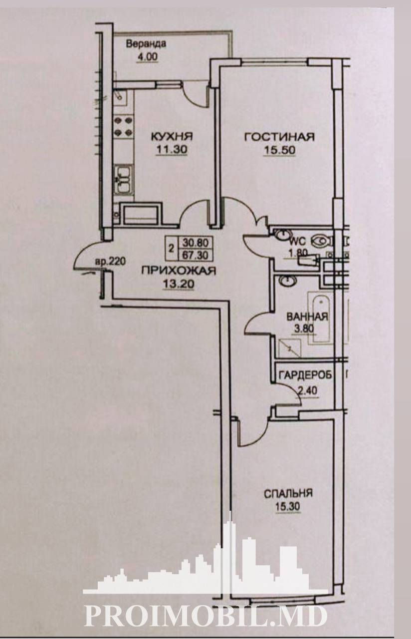 Apartament cu 2 camere,  Buiucani,  Chișinău mun. foto 8