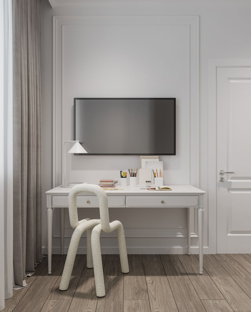 Design interior/stil neoclasic/ Parter /112m2/apartament cu 3 dormitoare/construcții/ 3D/ proiecte foto 8