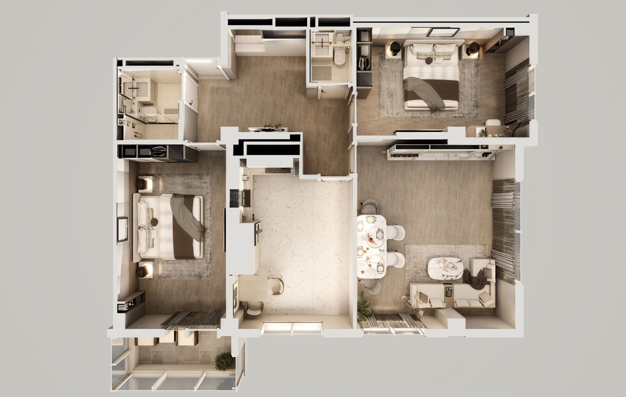 Apartament cu 3 camere, 90 m², 7 etaj