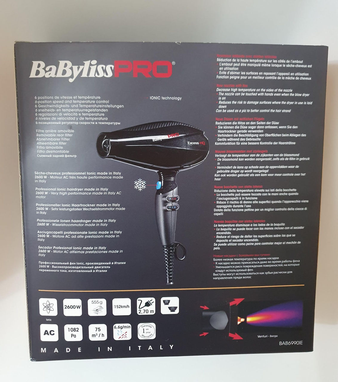 BaByliss PRO Excess-HQ BAB6990IE 2600W foto 1
