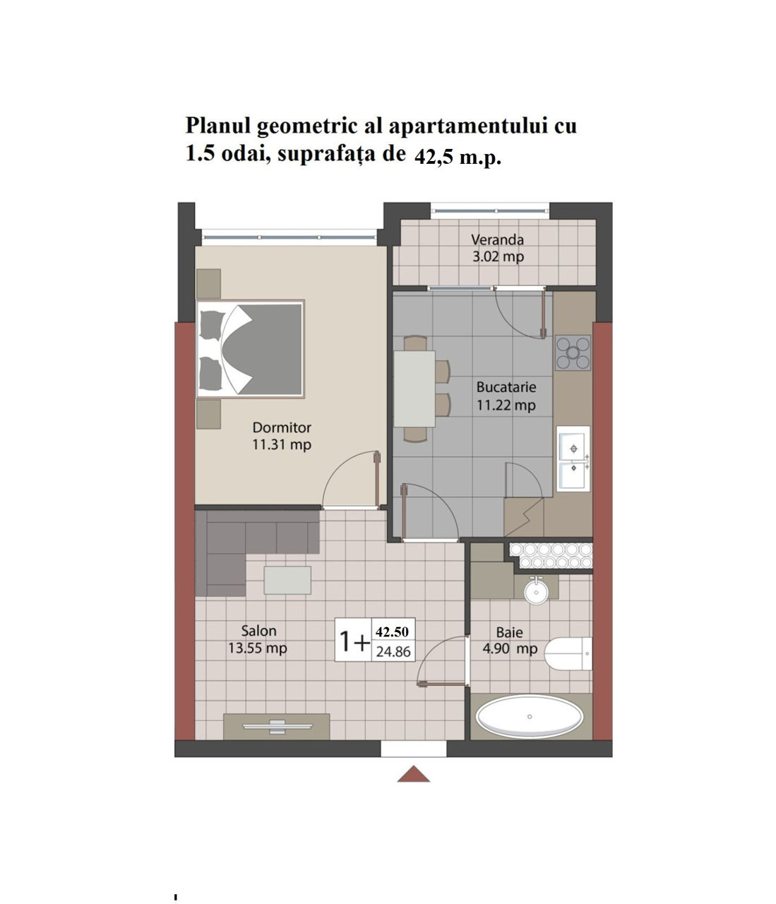 Apartament cu 1 cameră, Botanica, Chișinău, Chișinău mun.