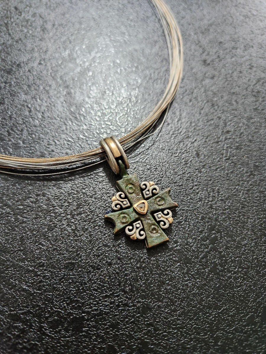 Крест и цепочка "pavlos" в 925 и 750 пробе