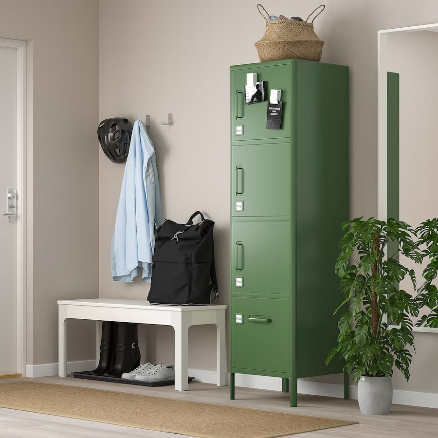 Dulap înalt cu sertar și uși din metal IKEA фото 0
