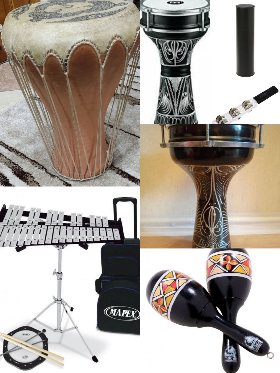 Metalofon, Marakas, Djembe, Darbyka professional (glina. barter toje. video real фото 0