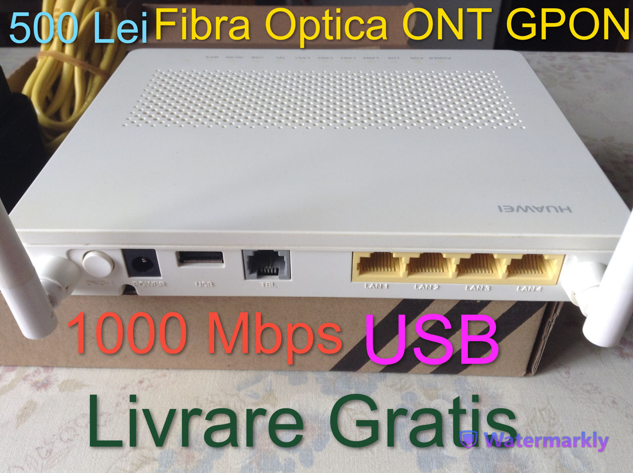 Huawei HG8546M Gpon ONT - Оптоволокно, USB, 2 антенны, 1000 Мбит/с [Бесплатная Доставка] фото 3