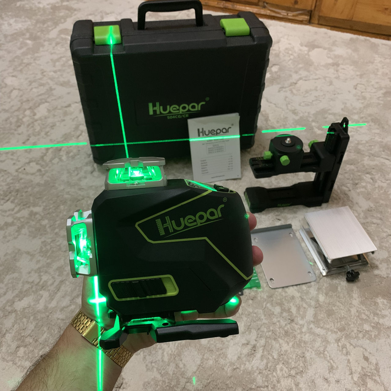 Laser Huepar 4D S04CG 16 linii  + magnet + acumulator + garantie + livrare gratis foto 7