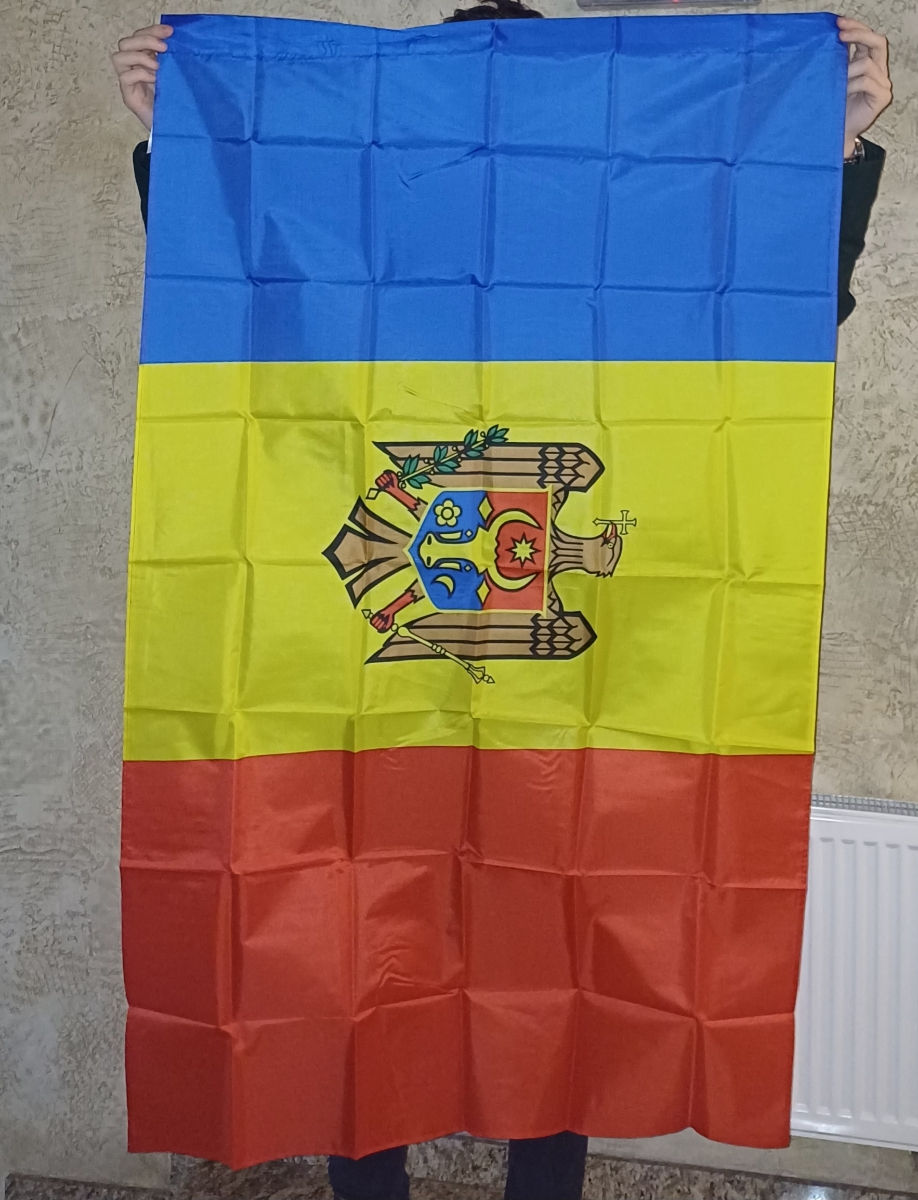 Drapelul Republicii Moldova si Europa din stofă 150x 90cm Флаг Молдова, Европа. foto 5