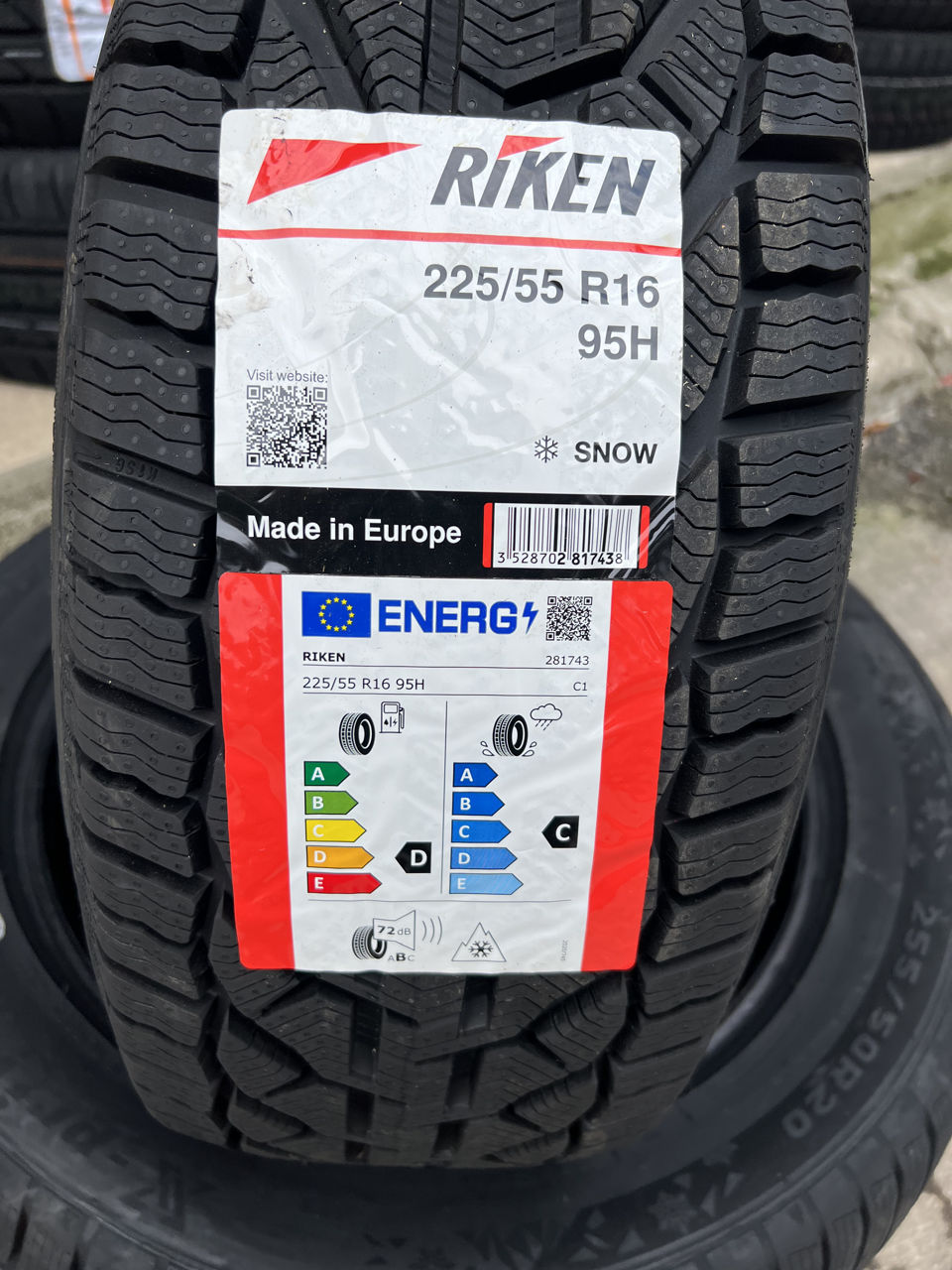 2 шины/ 2 anvelope 225/55 R16 Riken Snow (Michelin Group)/ Доставка, livrare toata Moldova foto 1