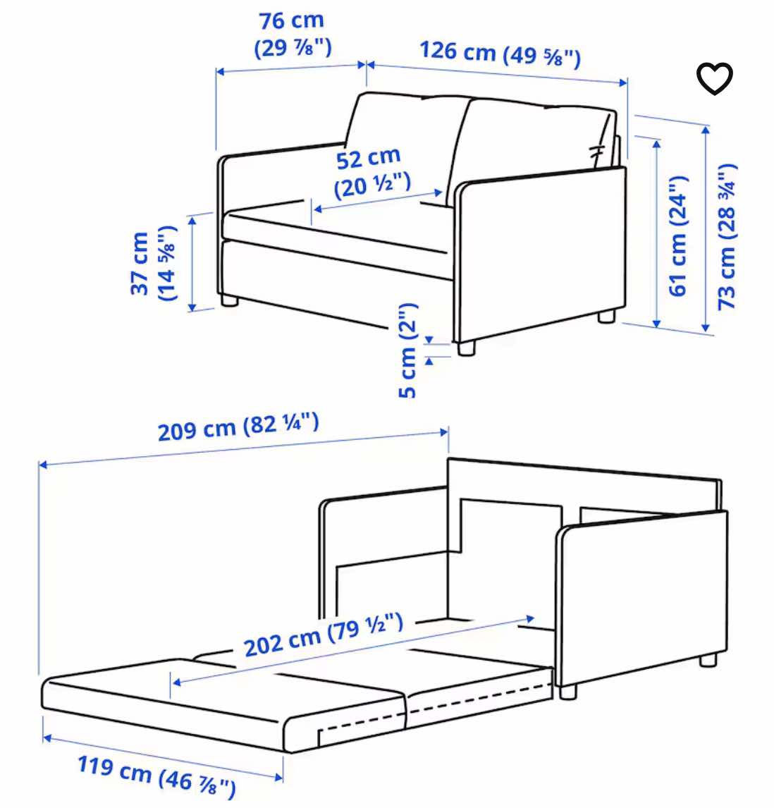 Ikea Fridhult - canapea extensibila foto 5