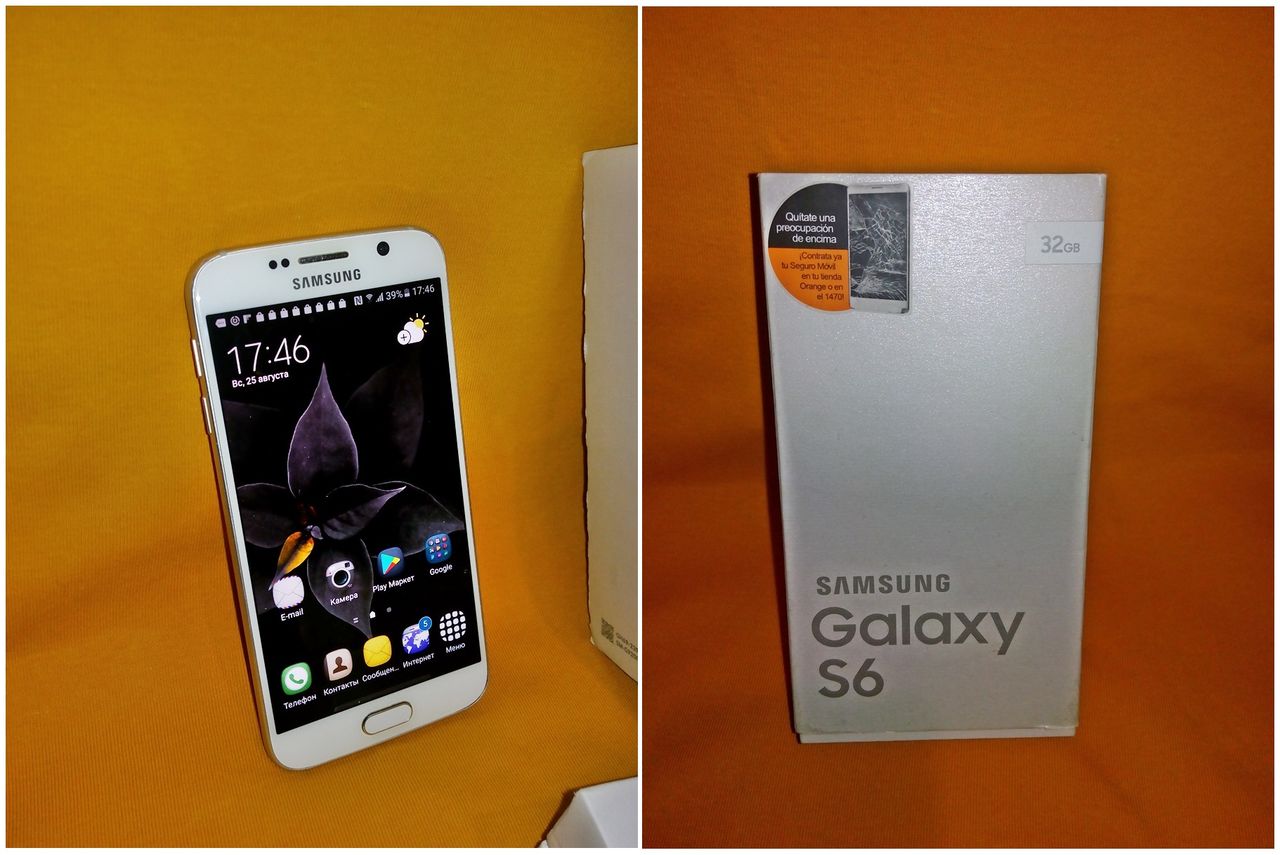 Флагманский смартфон Samsung Galaxy S6 белый жемчуг