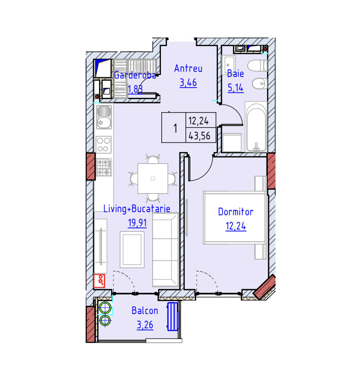 Apartament cu 1 cameră, Telecentru, Chișinău, Chișinău mun.