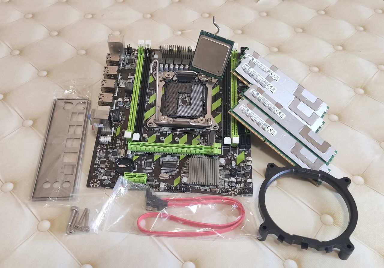 Новый комплект: мат.плата x79G / DDR3 16GB(1600Mhz) RAM / Intel Xeon E5 ...