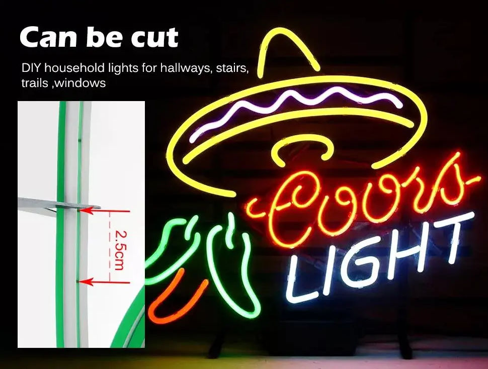 Bandă LED Neon Culoarea verde de 5 metri Bandă Flexibilă Neon    Bandă decorativă foto 8