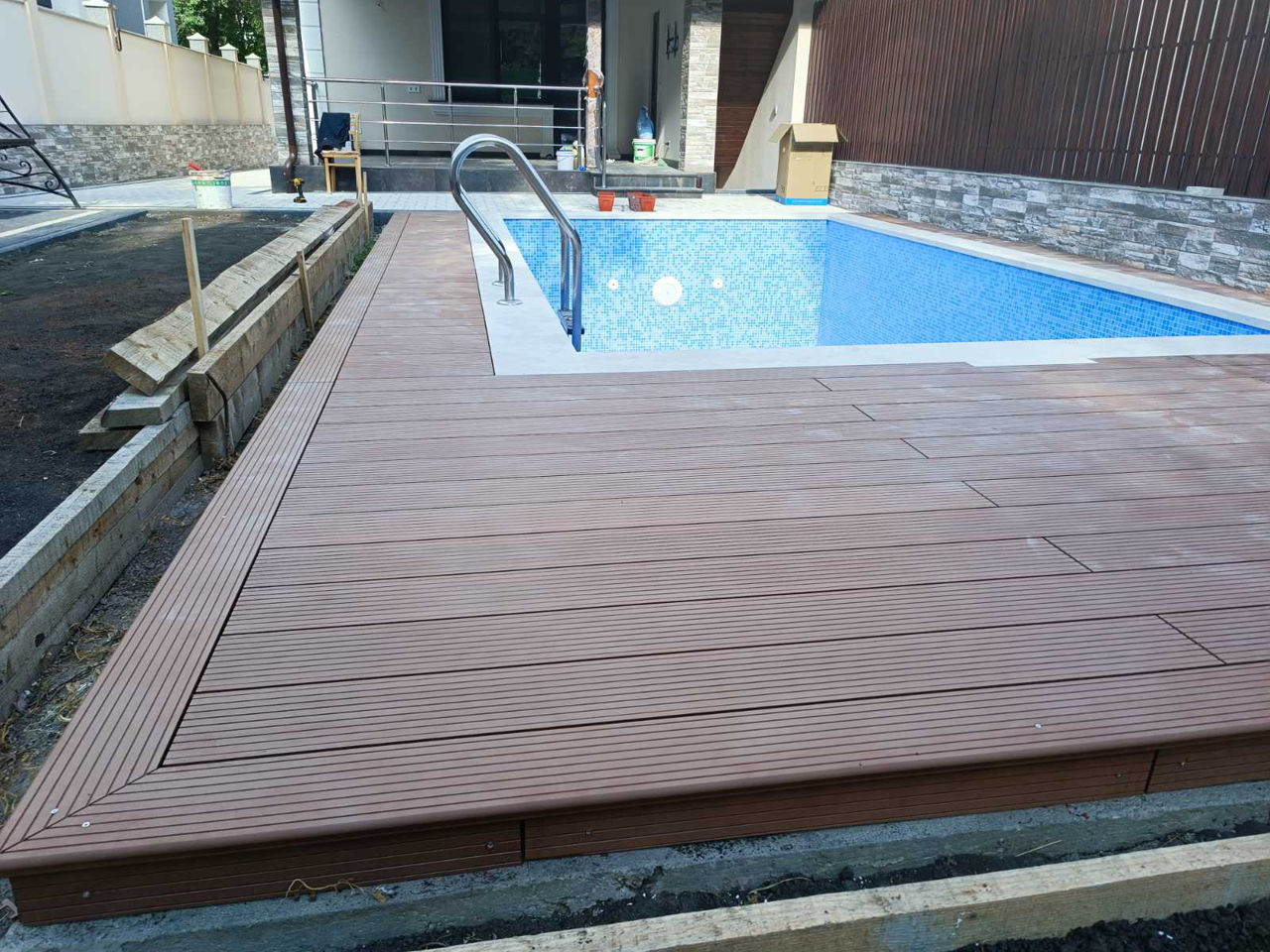 Decking WPC sistem de pavare pentru terase si piscine террасная доска древесно-полимерный композит foto 6