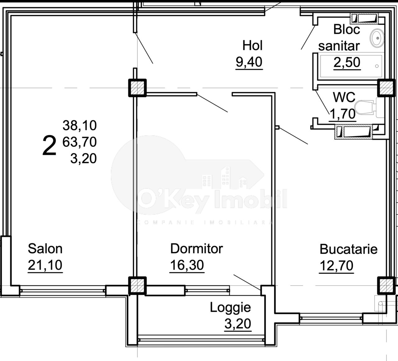 Apartament cu 2 camere,  Centru,  Cojușna,  Strășeni foto 2