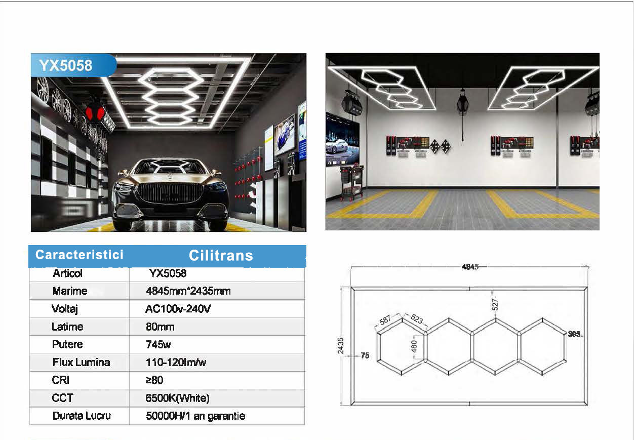 Hexagon led detailing led tavane foto 7