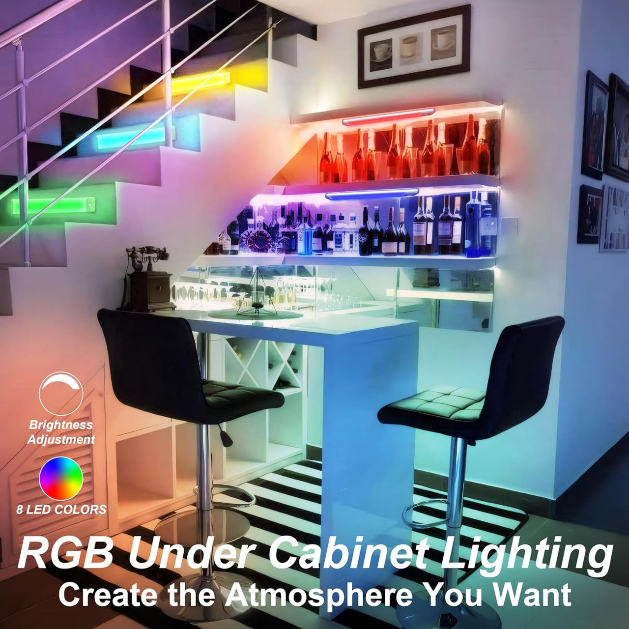 lumina led RGB cu senzor de miscare  светодиодный светильник с датчиком движения foto 5