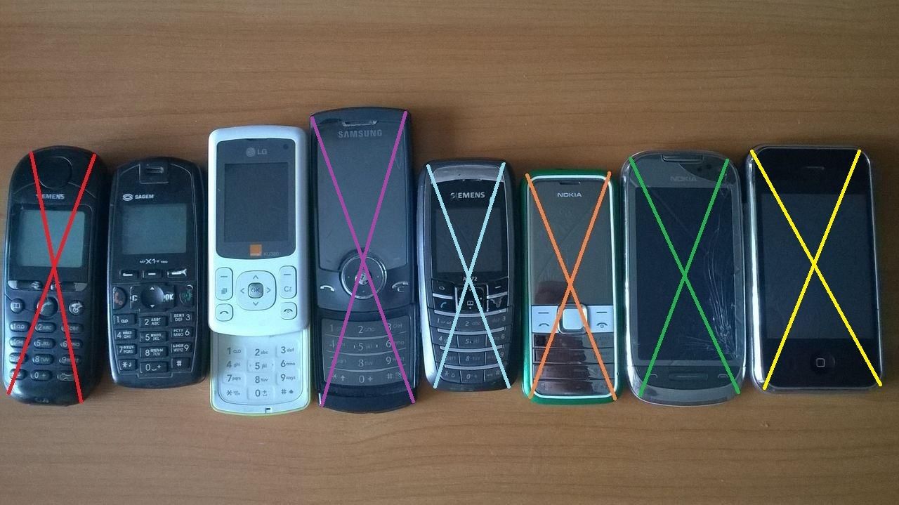 Sagem My -X1-2 Trio. Made in Europe. Не работает. 50 л. LG KU 380. Made in  Korea. С дефектом. 100 л.