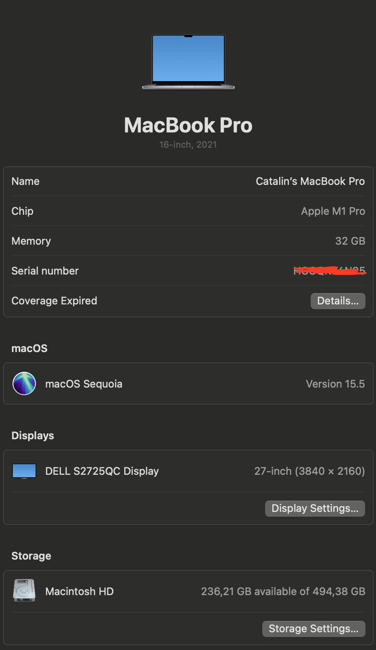 Apple MacBook Pro 2021, 32/500GB foto 2