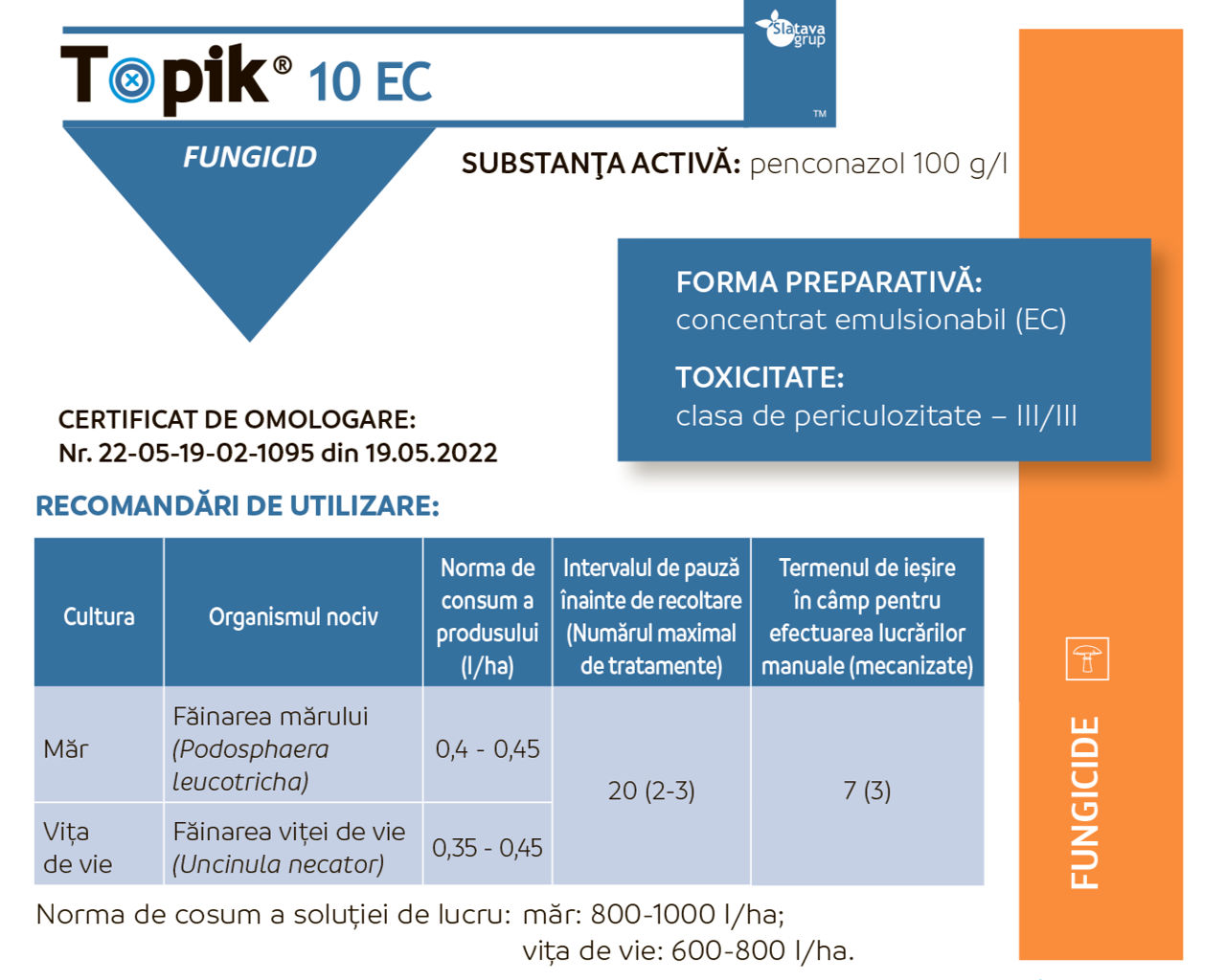 Super Ofertă!!!  Fungicid Topik 10 EC (penconazol 100 g/l), Ambalaj: 50 ml. foto 2