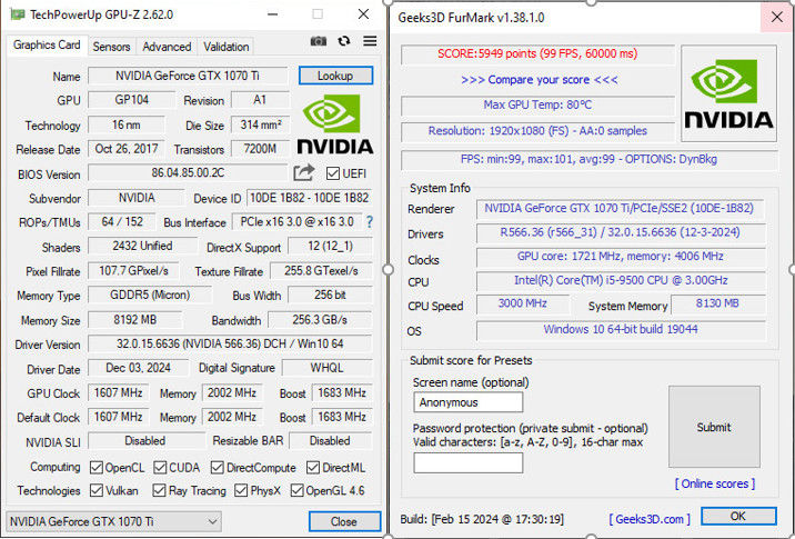 GTX1070 TI 8GB, RX580 8GB, RX480 4-8GB, GTX1060 6GB foto 1